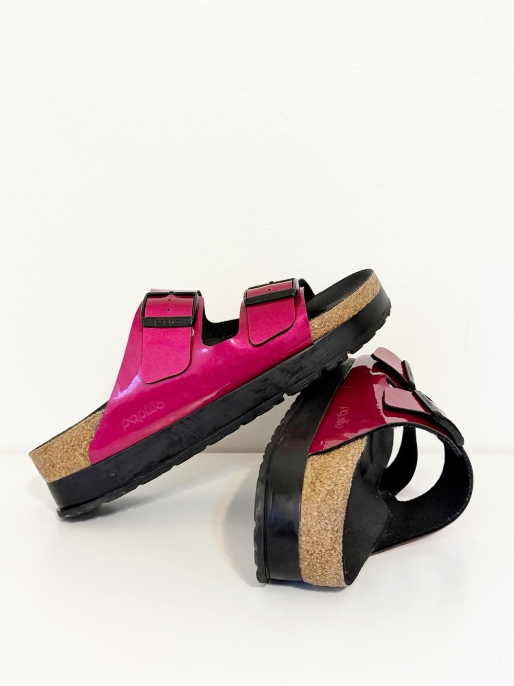 Papillio by Birkenstock Hot Pink Patent Platform Sandals 40 US 9